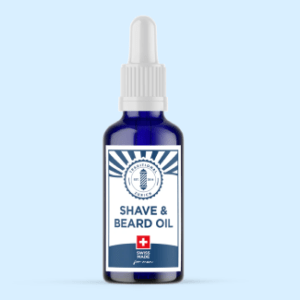 TheBarber.ch Shave and Beard Oil dropper bottle Swiss Made with Sesame Oil and Shea Butter 50ml