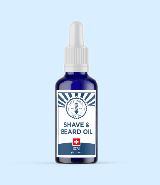 TheBarber.ch Shave and Beard Oil dropper bottle Swiss Made with Sesame Oil and Shea Butter 50ml