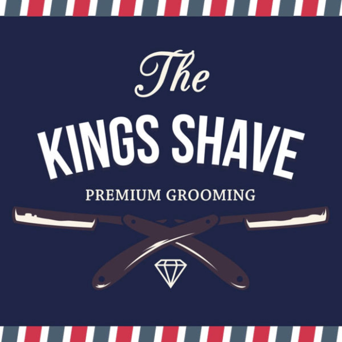TheBarber.ch Kings Shave voucher with crossed straight razors and diamond – Premium Grooming gift Zurich